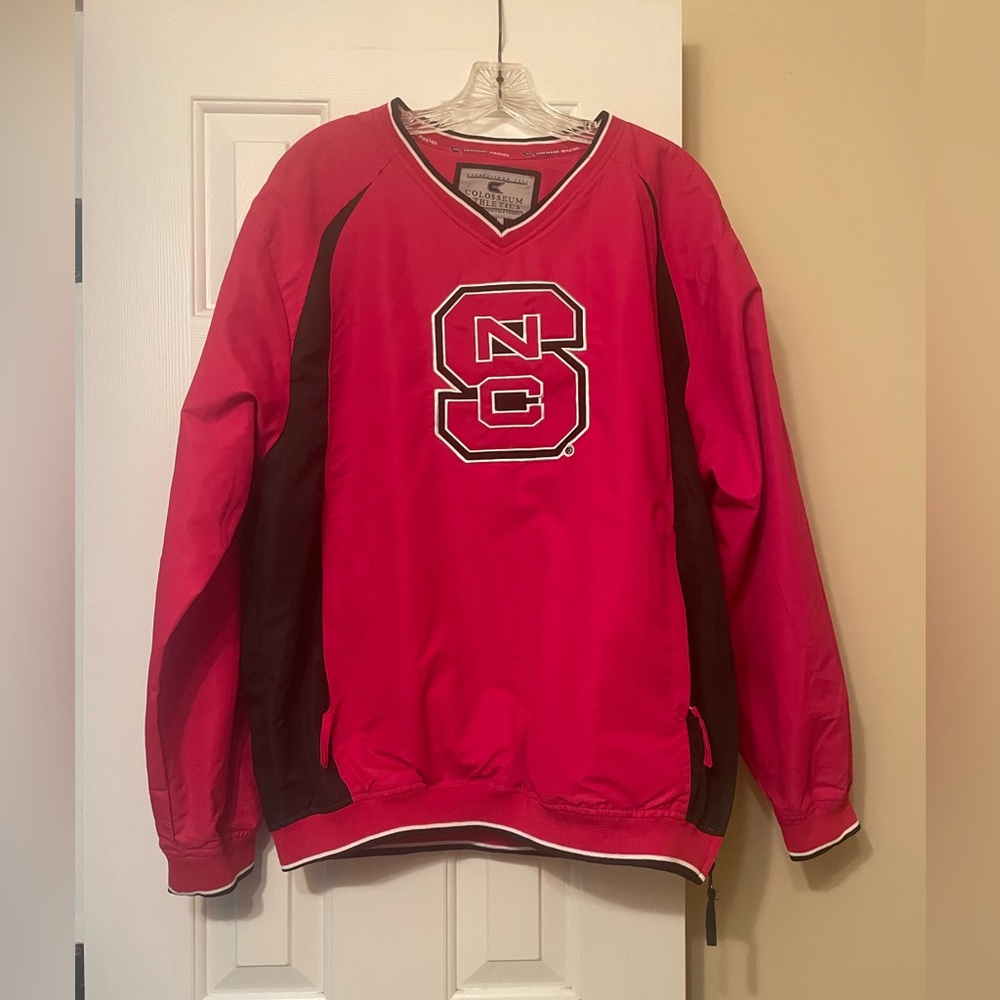 STITCHED SEWN MENS M NC STATE WOLFPACK PULLOVER JACKET COAT SHIRT COLOSSEUM